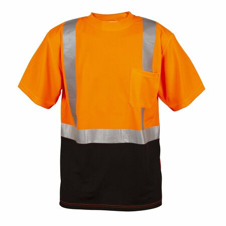 CORDOVA COR-BRITE Short Sleeve Shirt, Orange, 2in Silver Reflective Tape, 2XL V450-2XL